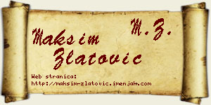 Maksim Zlatović vizit kartica